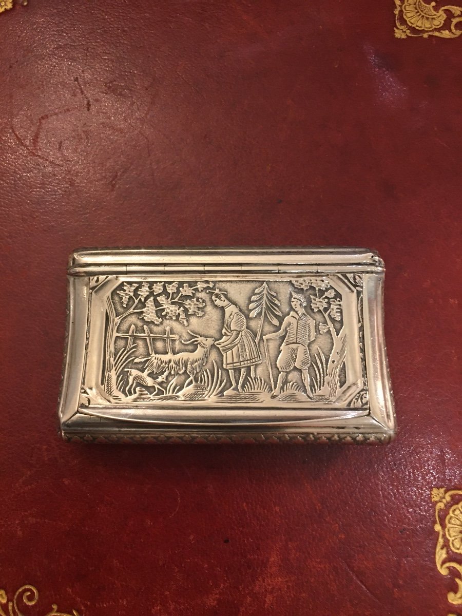 Snuffbox Sterling Silver And Vermeil Early 19th