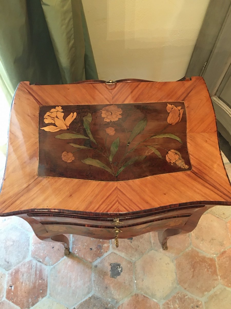 Small Louis XV Marquetry Table 18th-photo-4