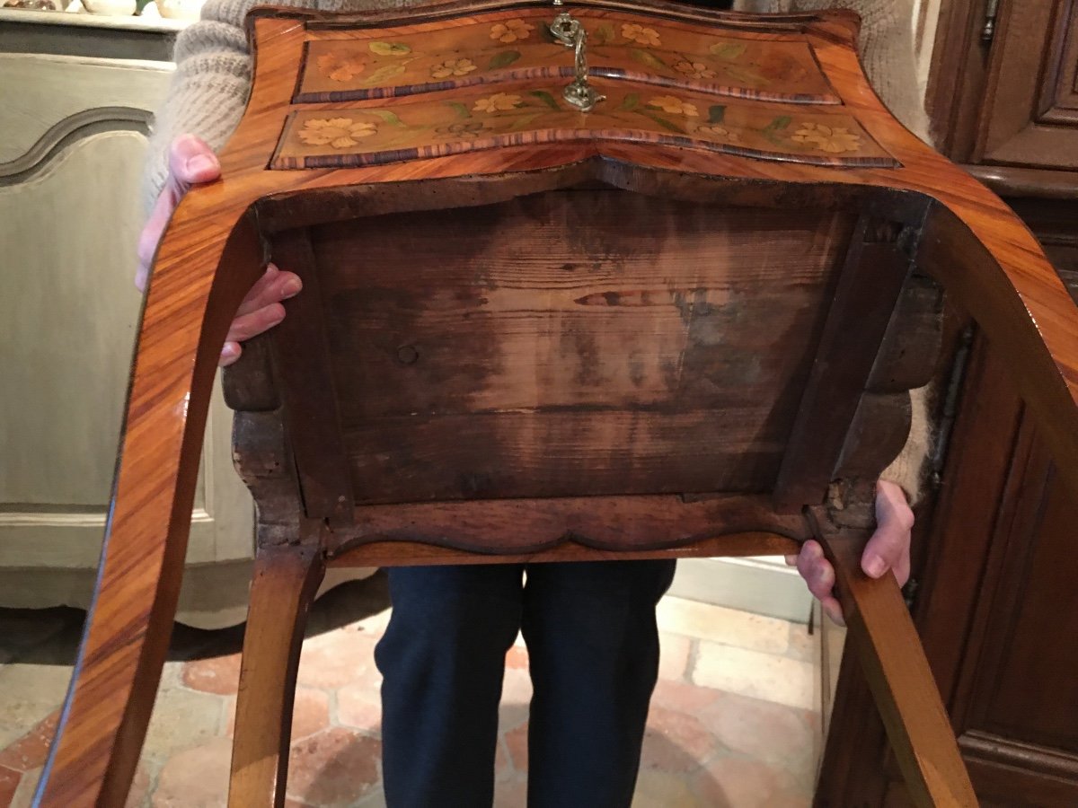 Small Louis XV Marquetry Table 18th-photo-3