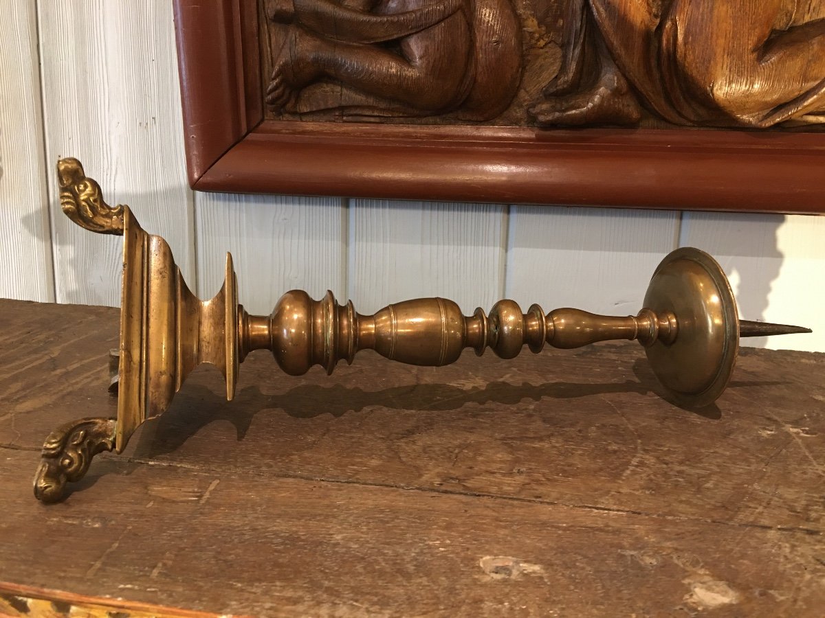 Bronze Candle Stick, 17th Century-photo-1