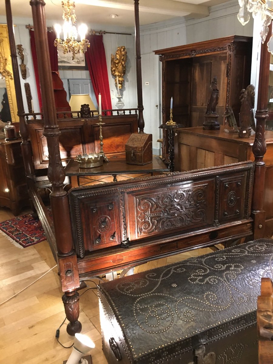 Haute-epoque Four-poster Bed 17 Eme-photo-3