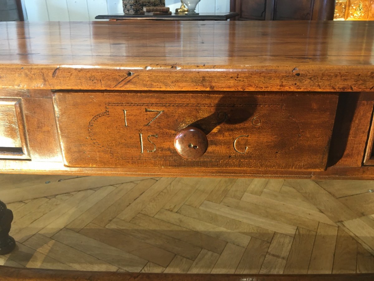 Office Table L.xiii In Patinated Walnut 18 Eme-photo-4