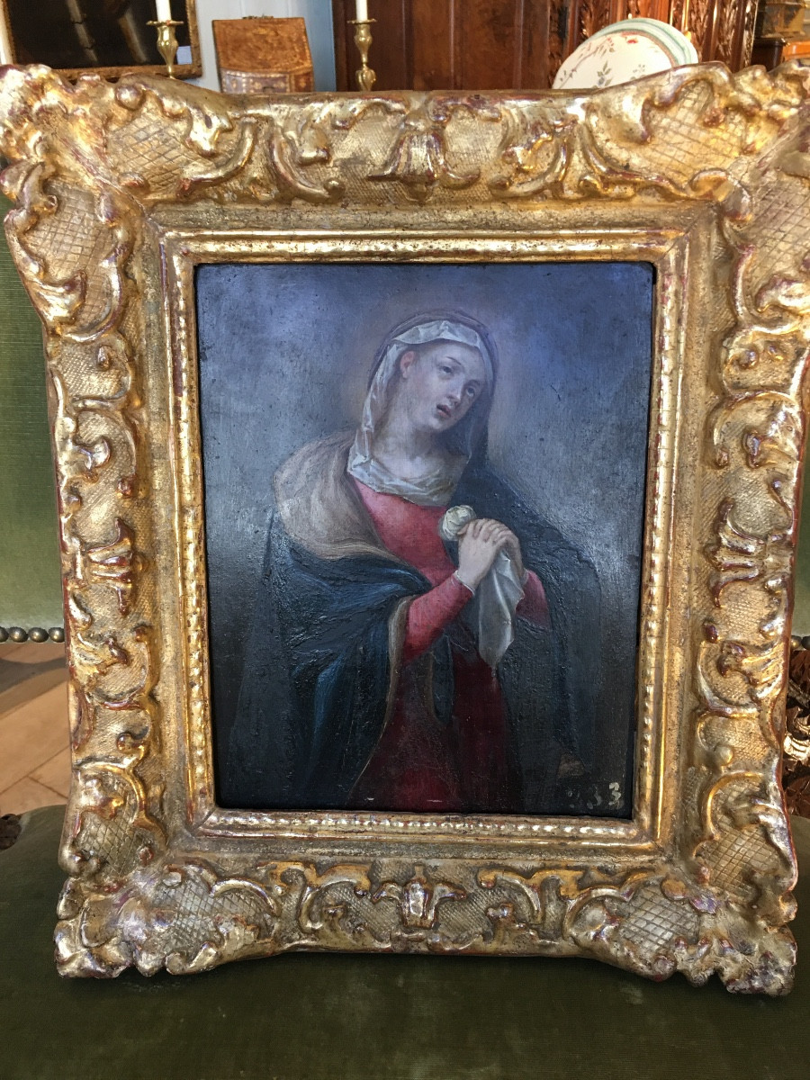 Huile Sur Cuivre Vierge Epoque XVIIeme 