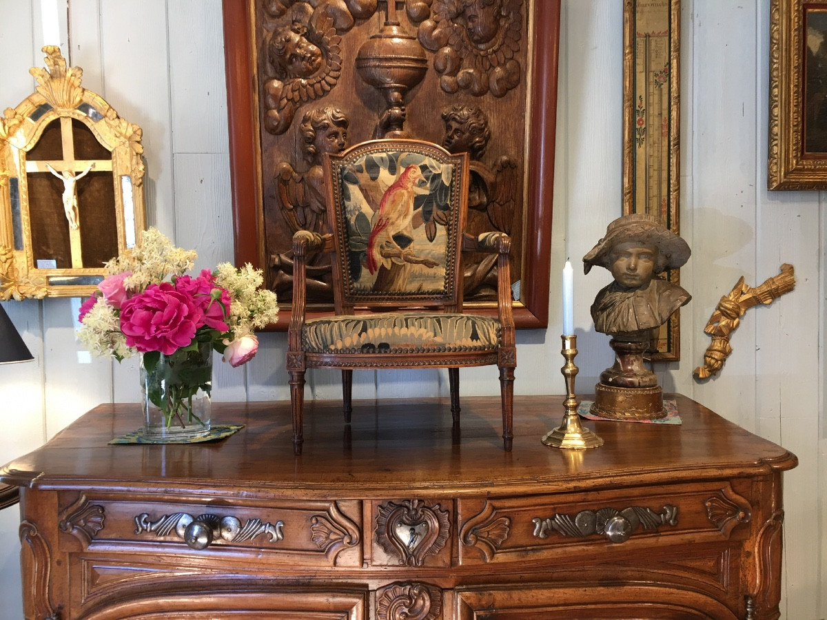 Fauteuil cabriolet d’enfant L.XVI noyer-photo-2