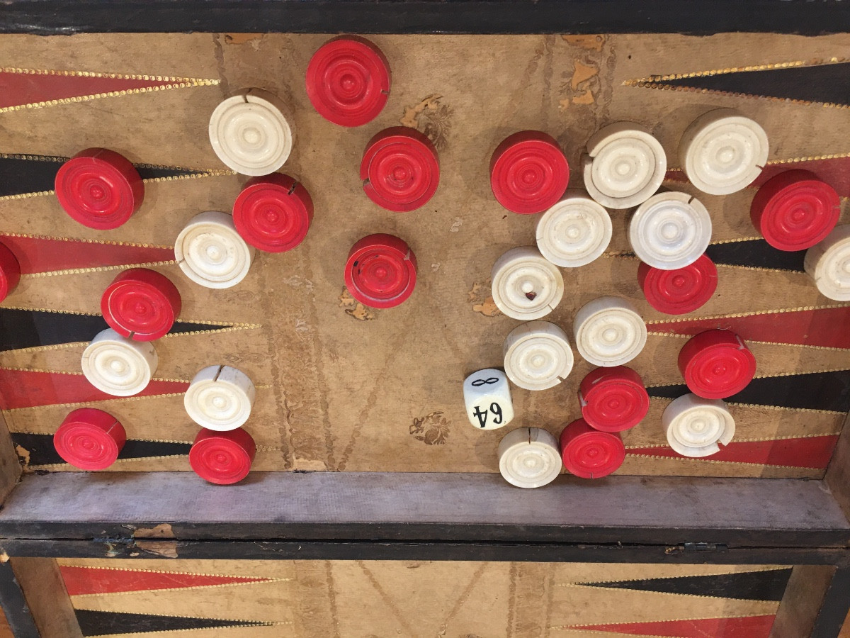 Backgammon Game Box From The Early 19th Century-photo-3