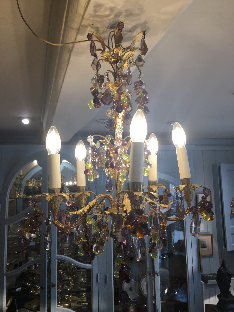 19th Century Grape Cluster Chandelier-photo-2