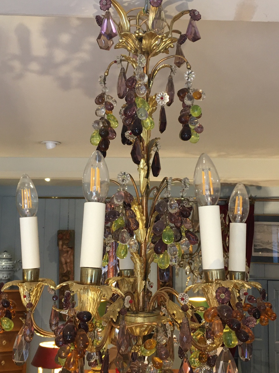 19th Century Grape Cluster Chandelier-photo-4