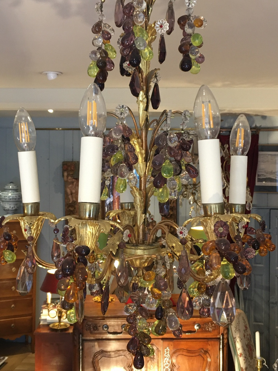 19th Century Grape Cluster Chandelier