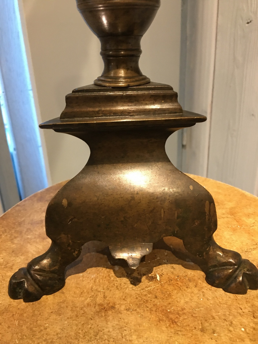17th Century Bronze Candlestick -photo-2