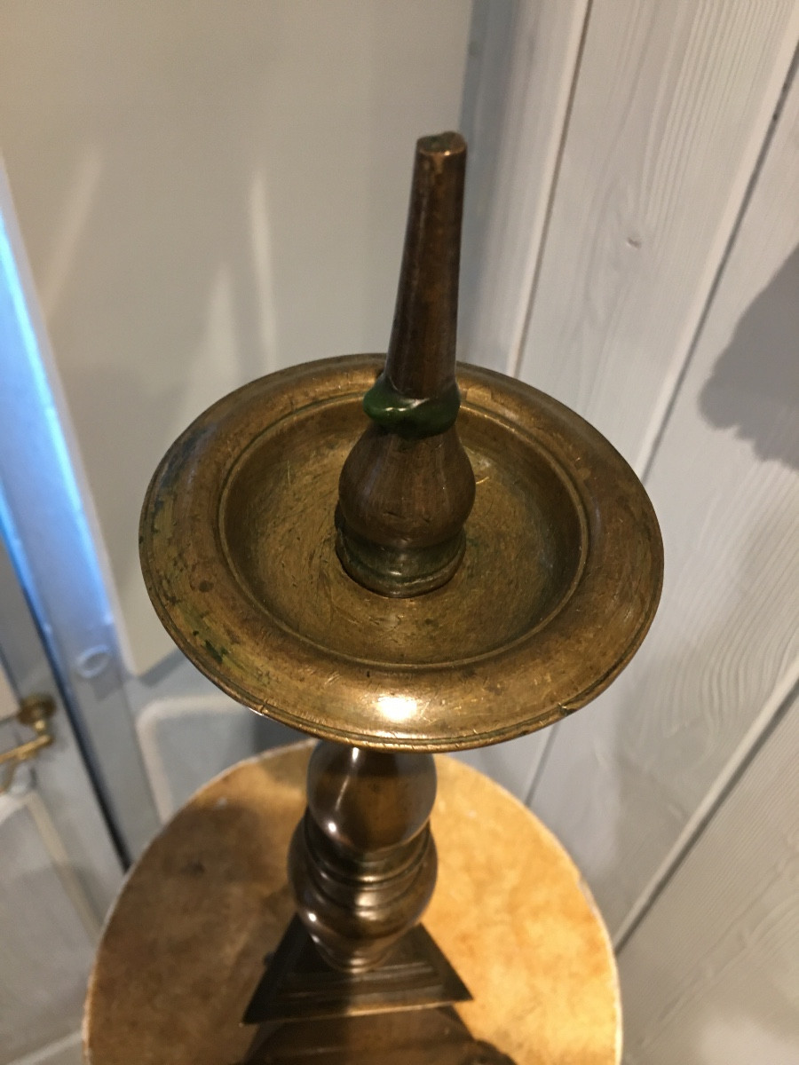 17th Century Bronze Candlestick -photo-3