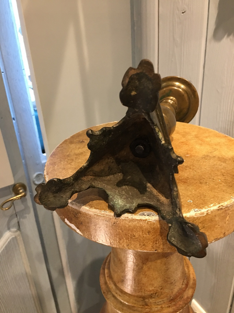 17th Century Bronze Candlestick -photo-4