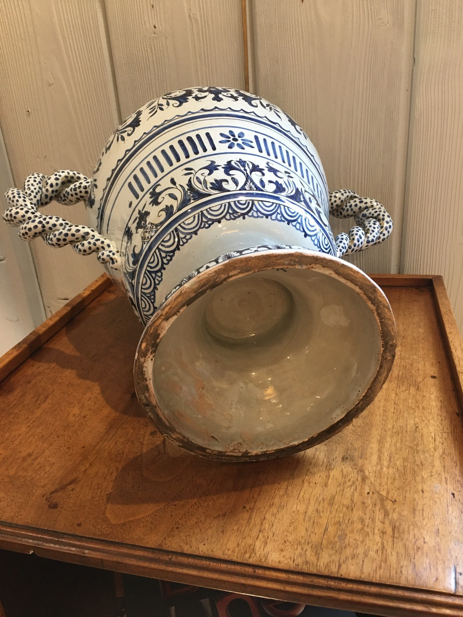 Large Covered 19th Century Earthenware Pharmacy Jar-photo-2