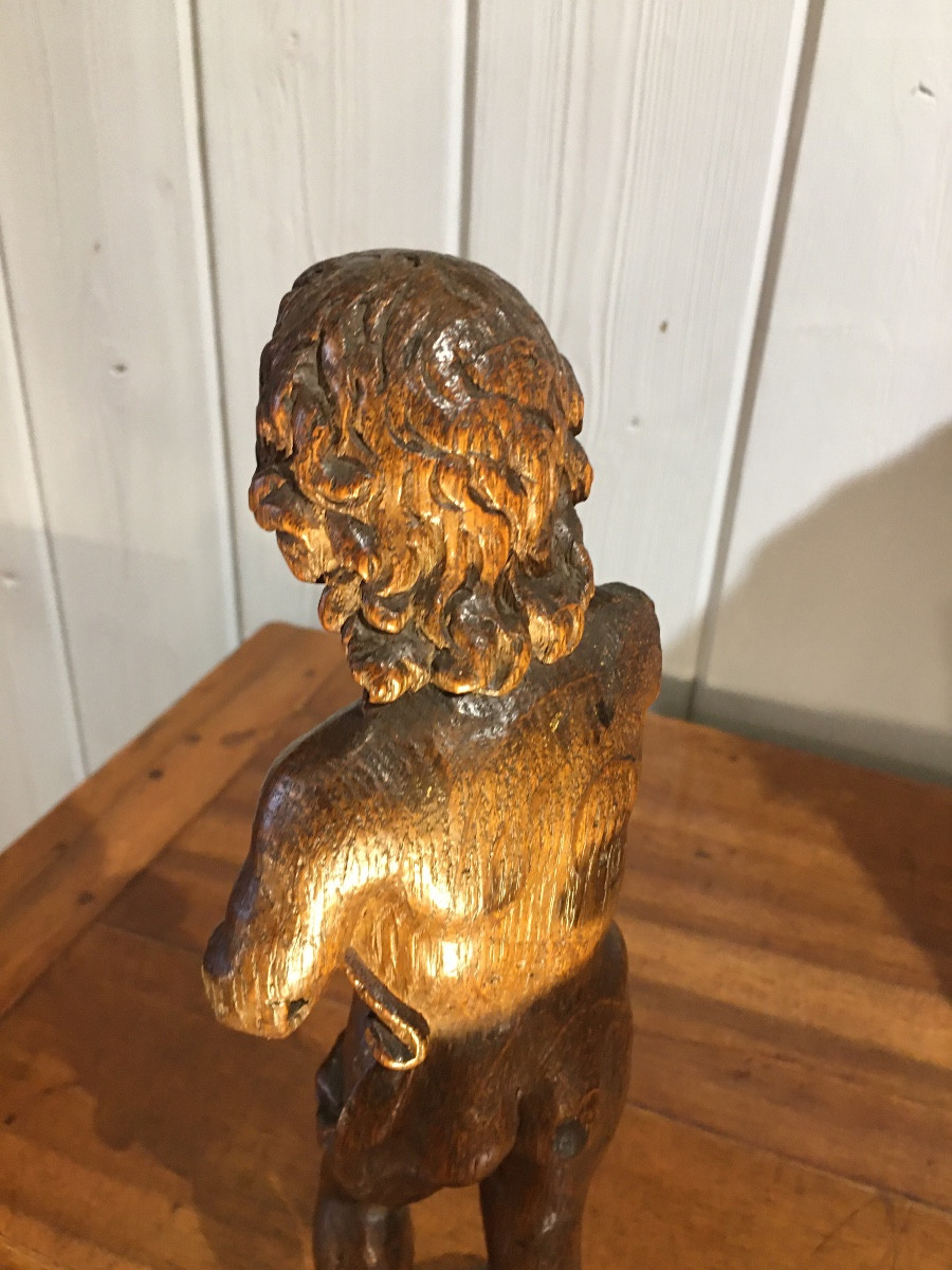 Wooden Sculpture Of A Child Jesus, Late 17th Century-photo-1