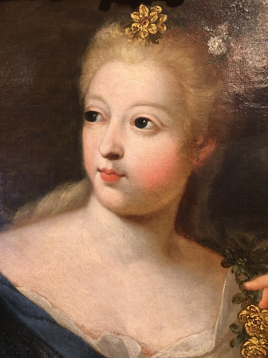 Tableau « allégorie du printemps « Ec.Fr XVIIIeme-photo-2