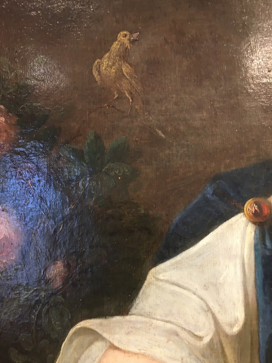 Tableau « allégorie du printemps « Ec.Fr XVIIIeme-photo-4