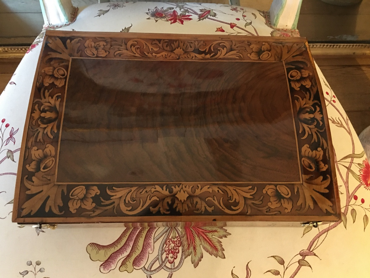 Coffret marqueterie Epoque XVIIEME -photo-2