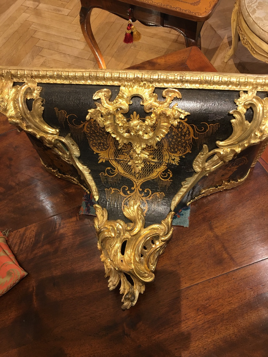 Louis XV Period Wall Clock And Console, 18th Century-photo-2