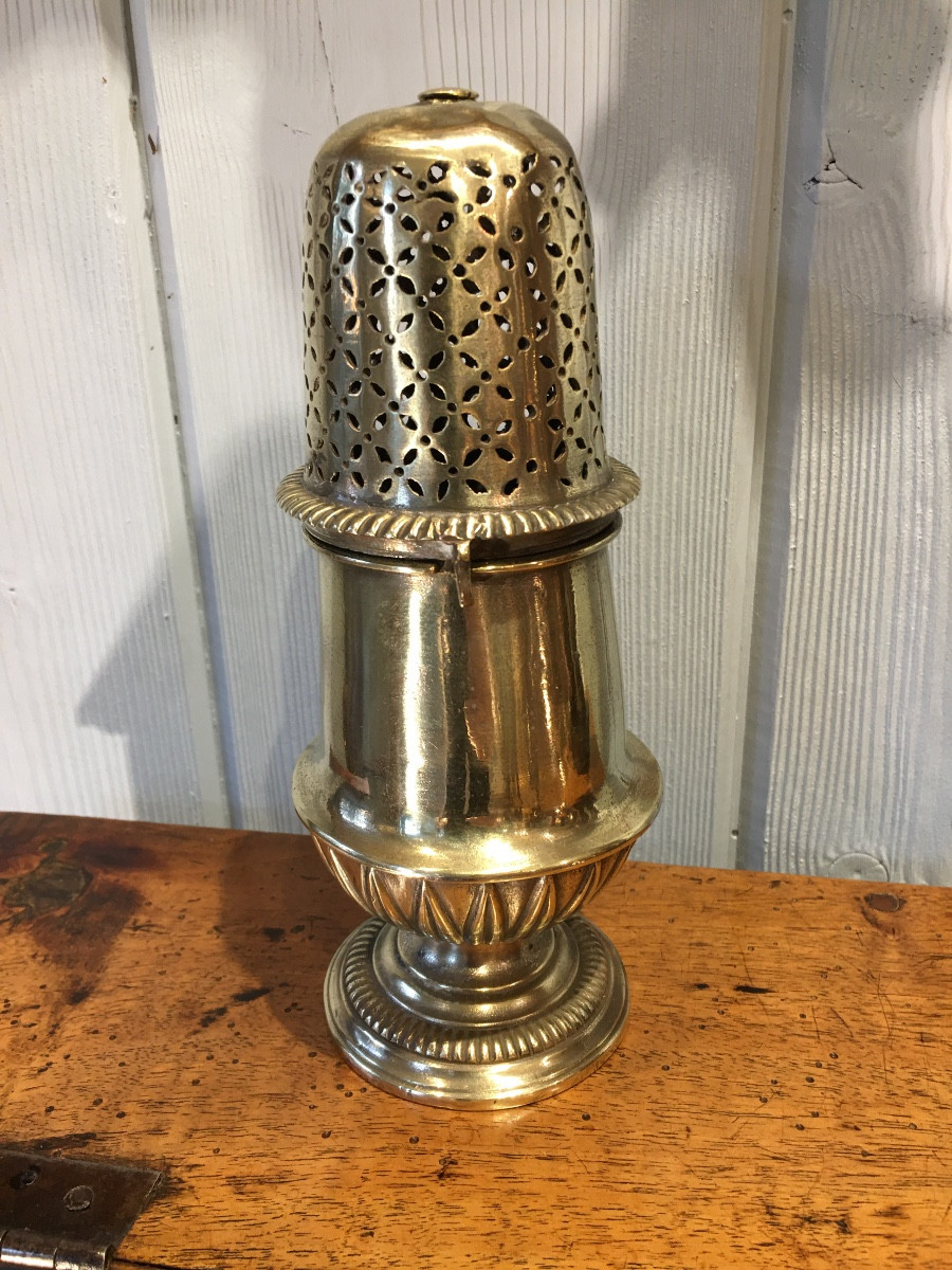 18th Century Silver-plated Metal Powder Shaker-photo-2
