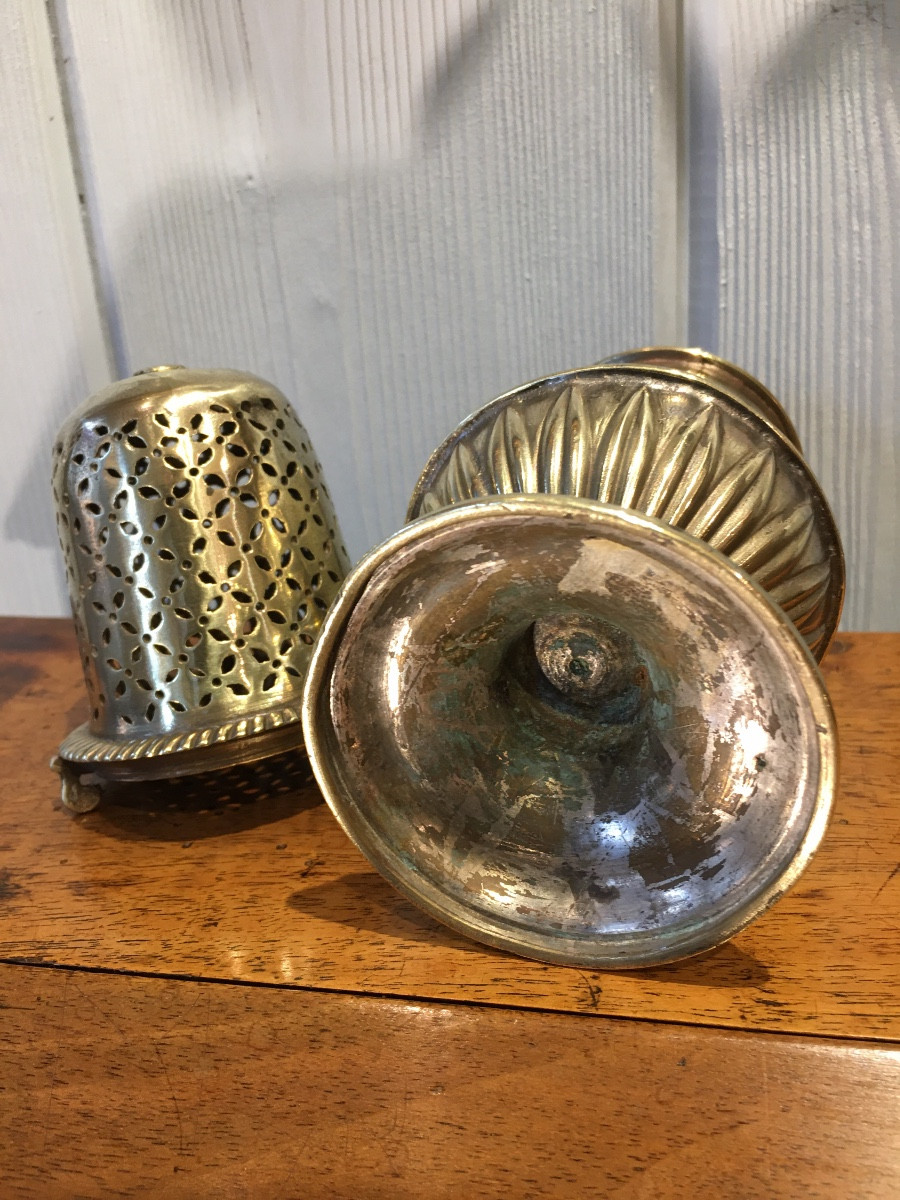 18th Century Silver-plated Metal Powder Shaker-photo-4