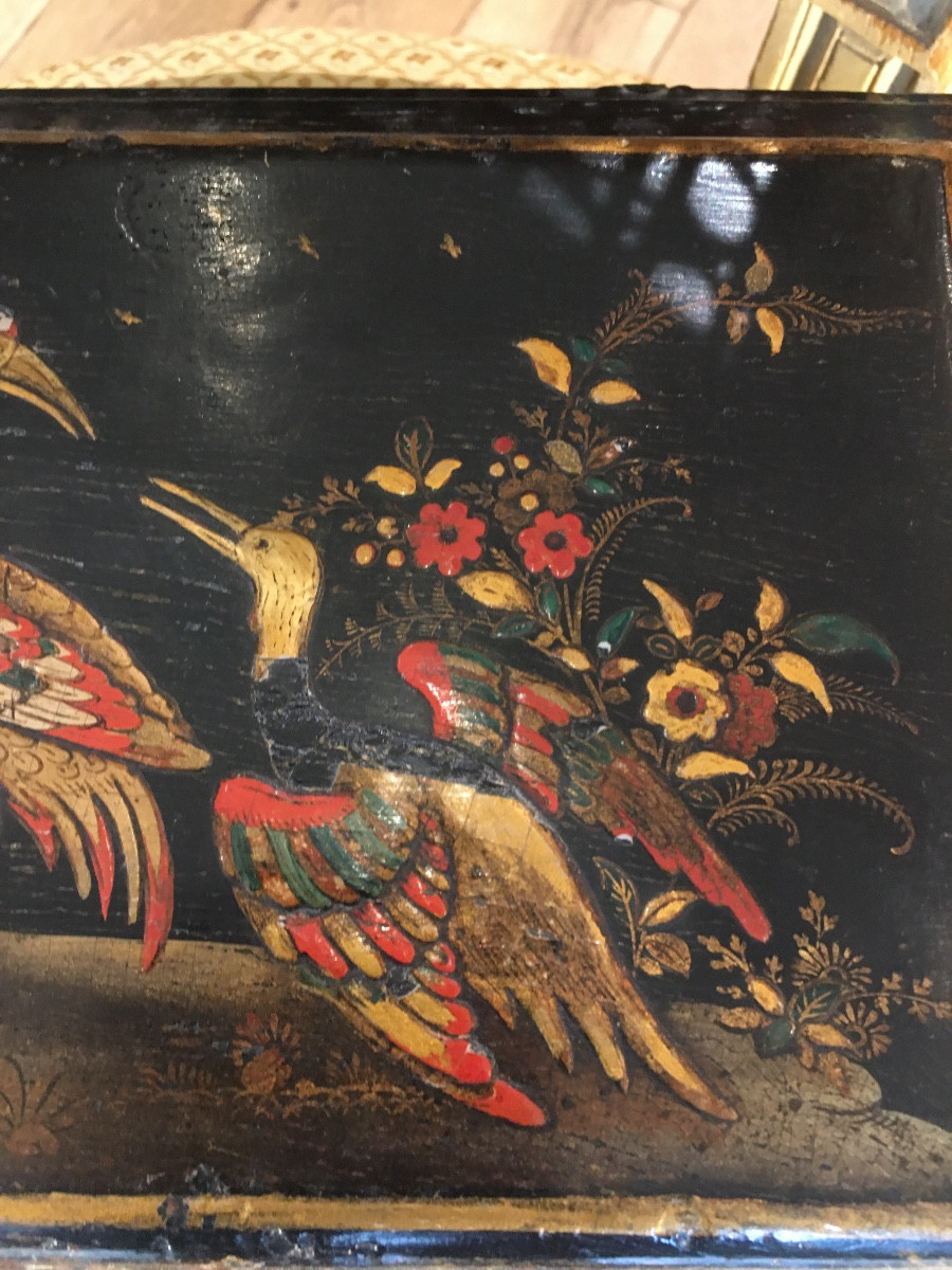 Boîte à perruque en vernis européen époque XVIII -photo-3