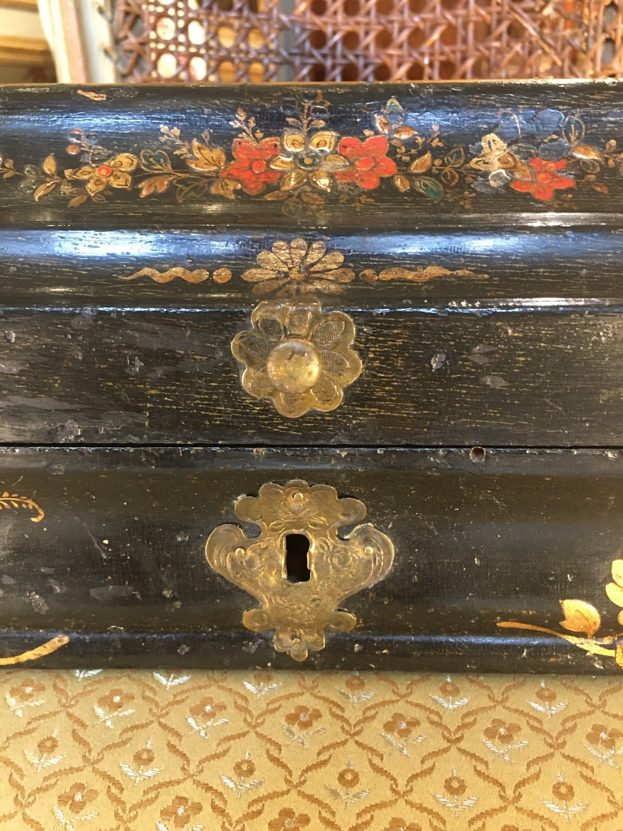 Boîte à perruque en vernis européen époque XVIII -photo-3