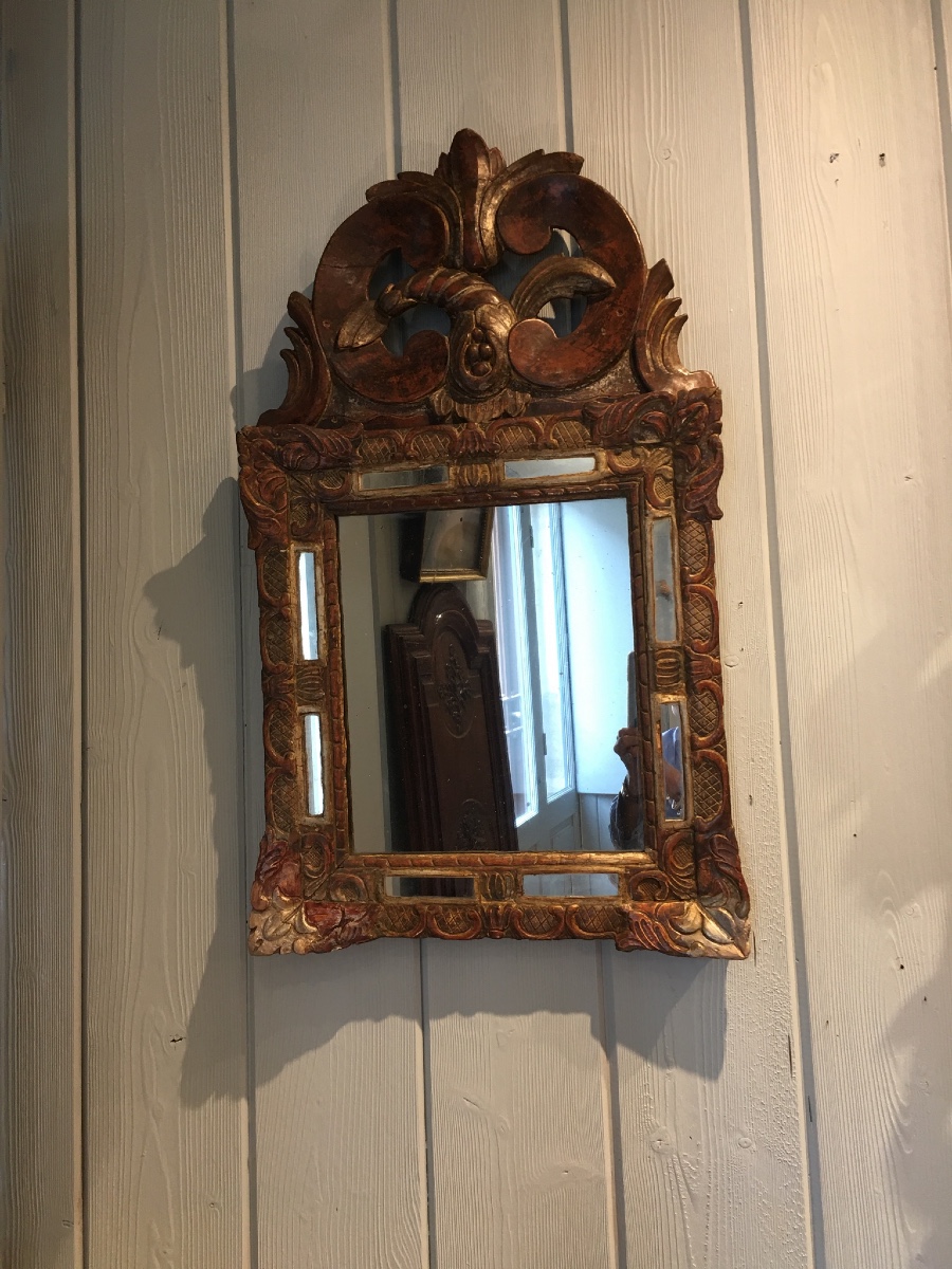 18th-century Regency Mirror With Silvered Wood Frame