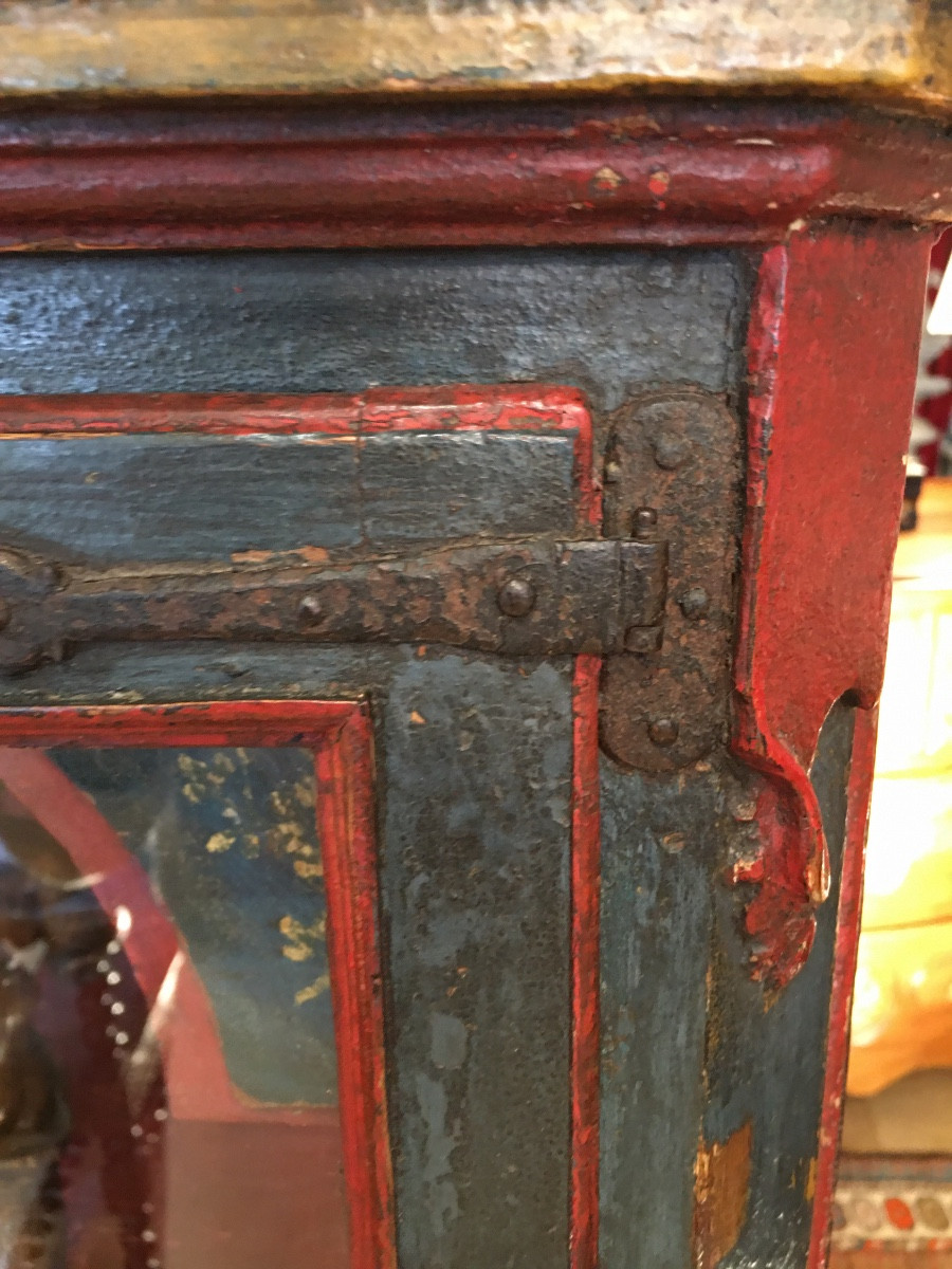 Vitrine de monstrance bois sculpté polychrome 18eme-photo-4