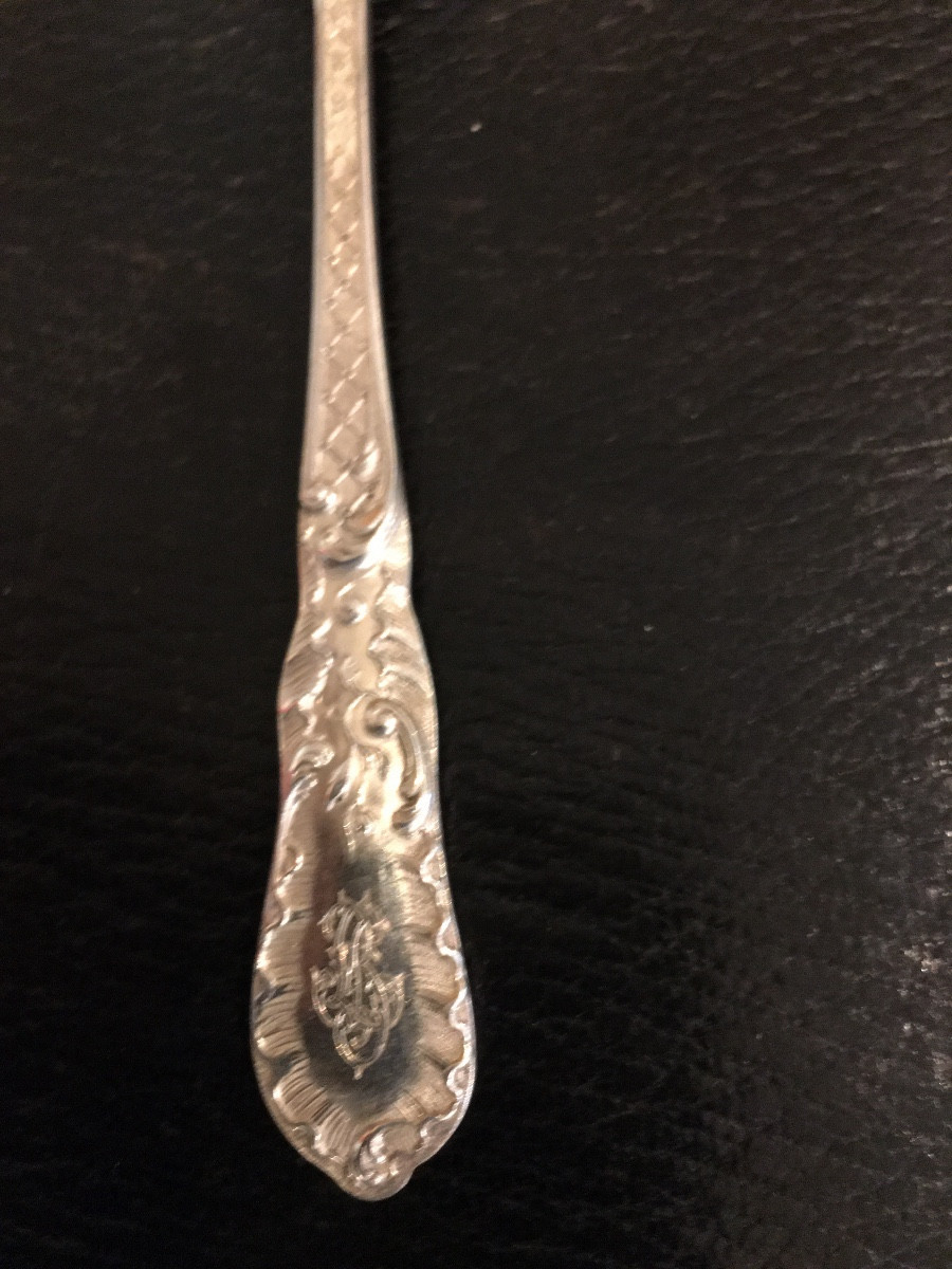 Solid Silver Minerva Dessert Spoons, 19th Century-photo-1