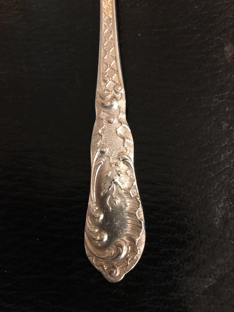 Solid Silver Minerva Dessert Spoons, 19th Century-photo-3
