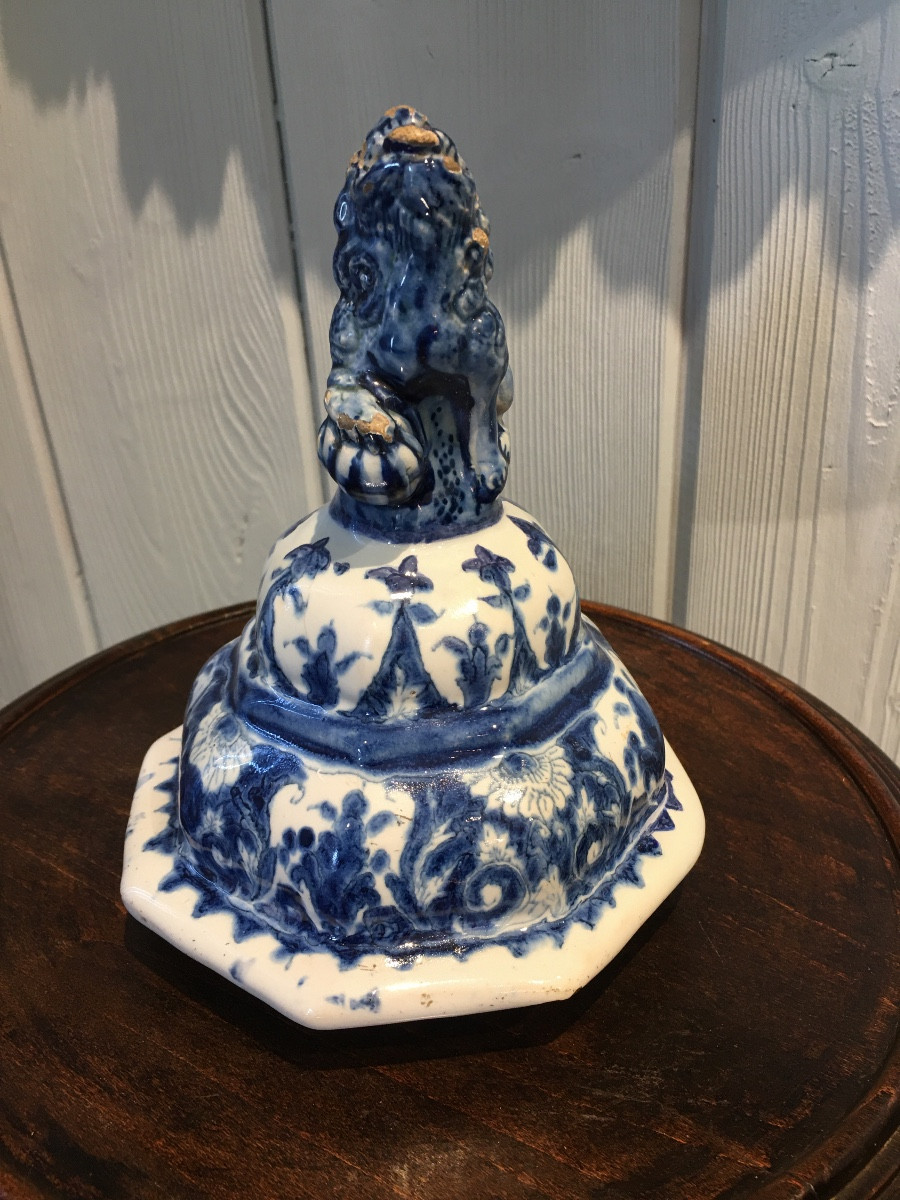Delftware Pot Lid, Early 18th Century-photo-2
