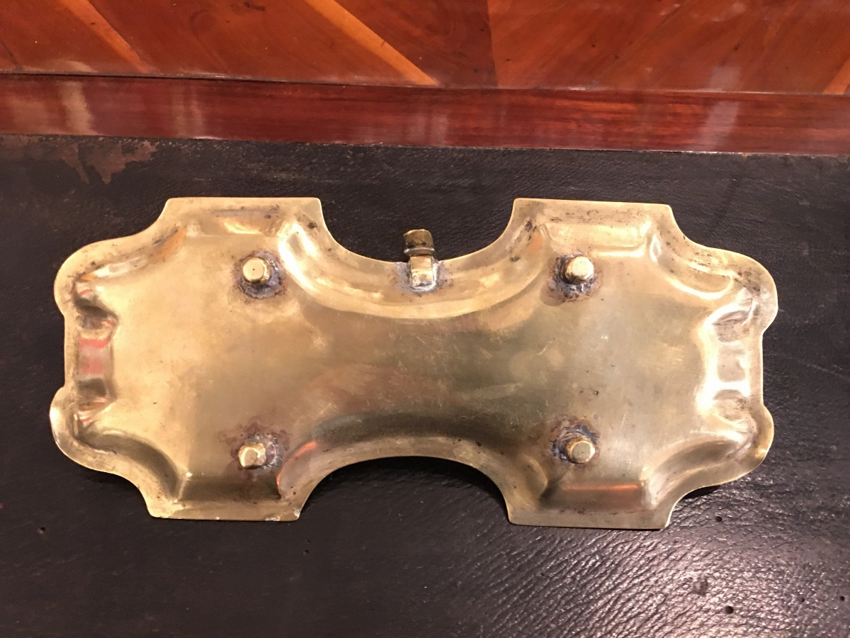 Paire de mouchettes laiton poinçon R couronné 18 em-photo-1