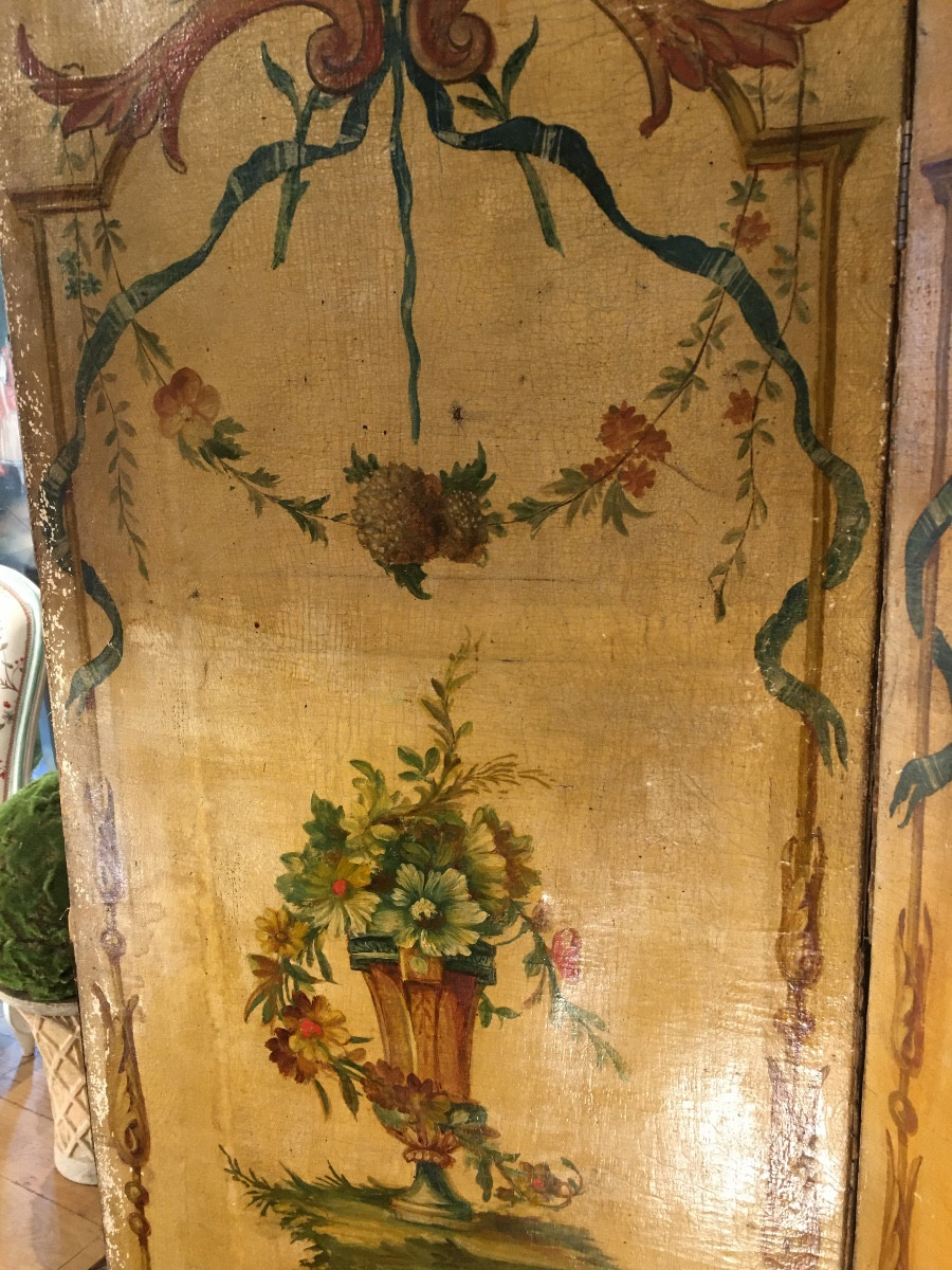 Louis XVI Style Four-panel Screen, Late 18th Century-photo-2