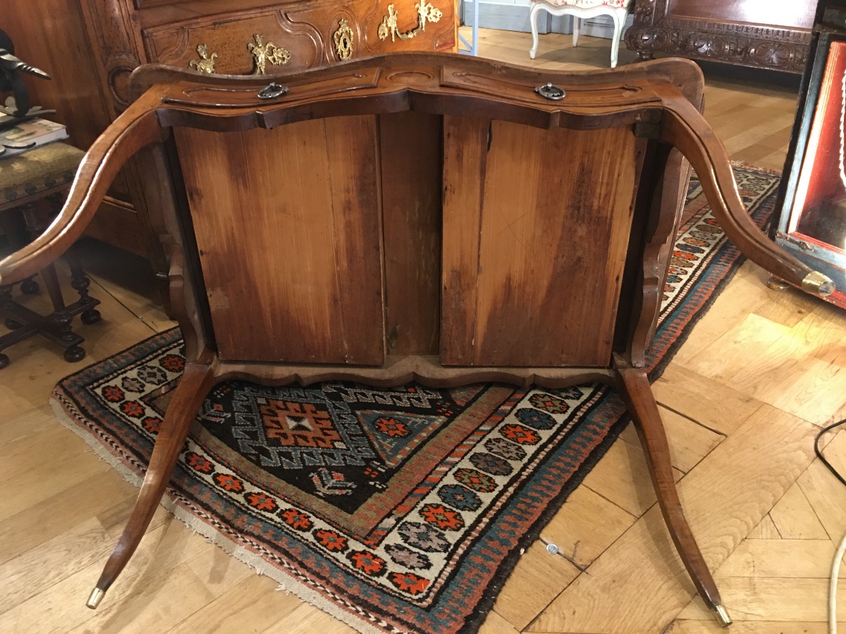 Table bureau Louis XV en noyer XVIIIeme-photo-1