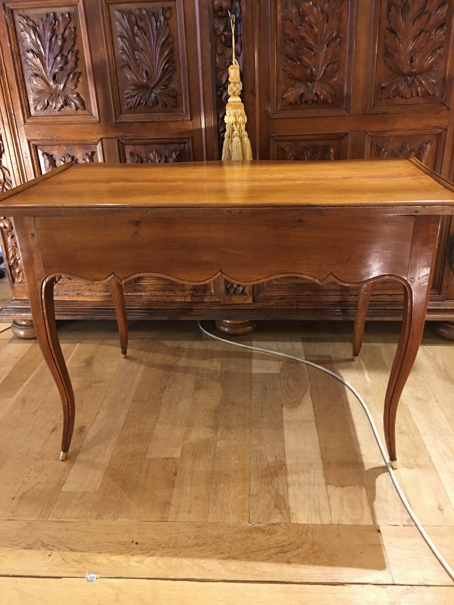 Table bureau Louis XV en noyer XVIIIeme-photo-2
