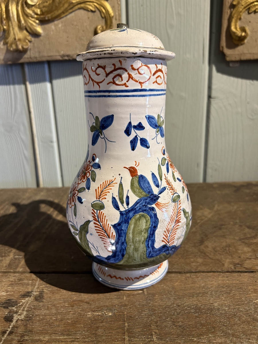19th-century Delft Earthenware Pitcher With Lid-photo-3
