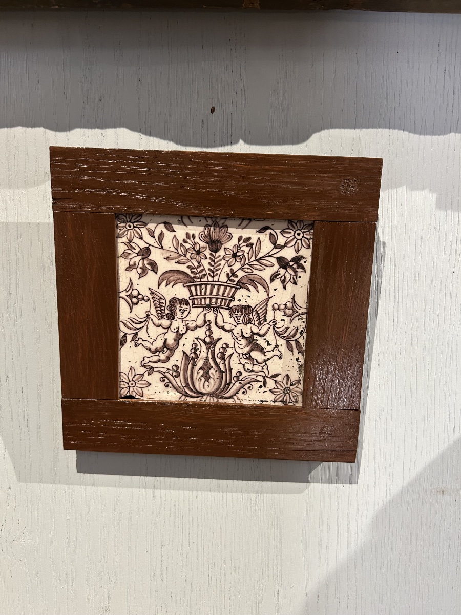18th-century Delft Manganese Earthenware Tile-photo-2