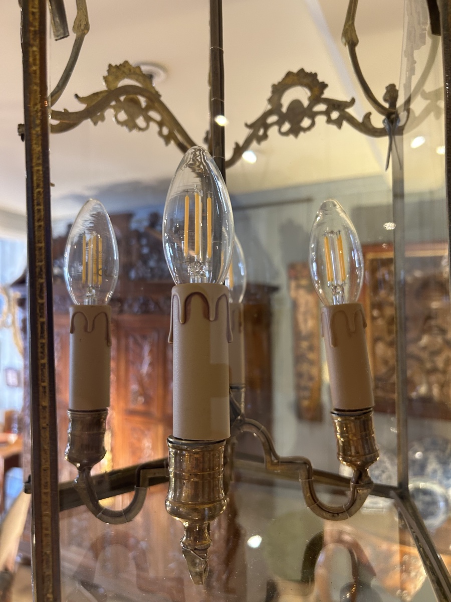 19th-century Gilded Bronze Lantern-photo-3