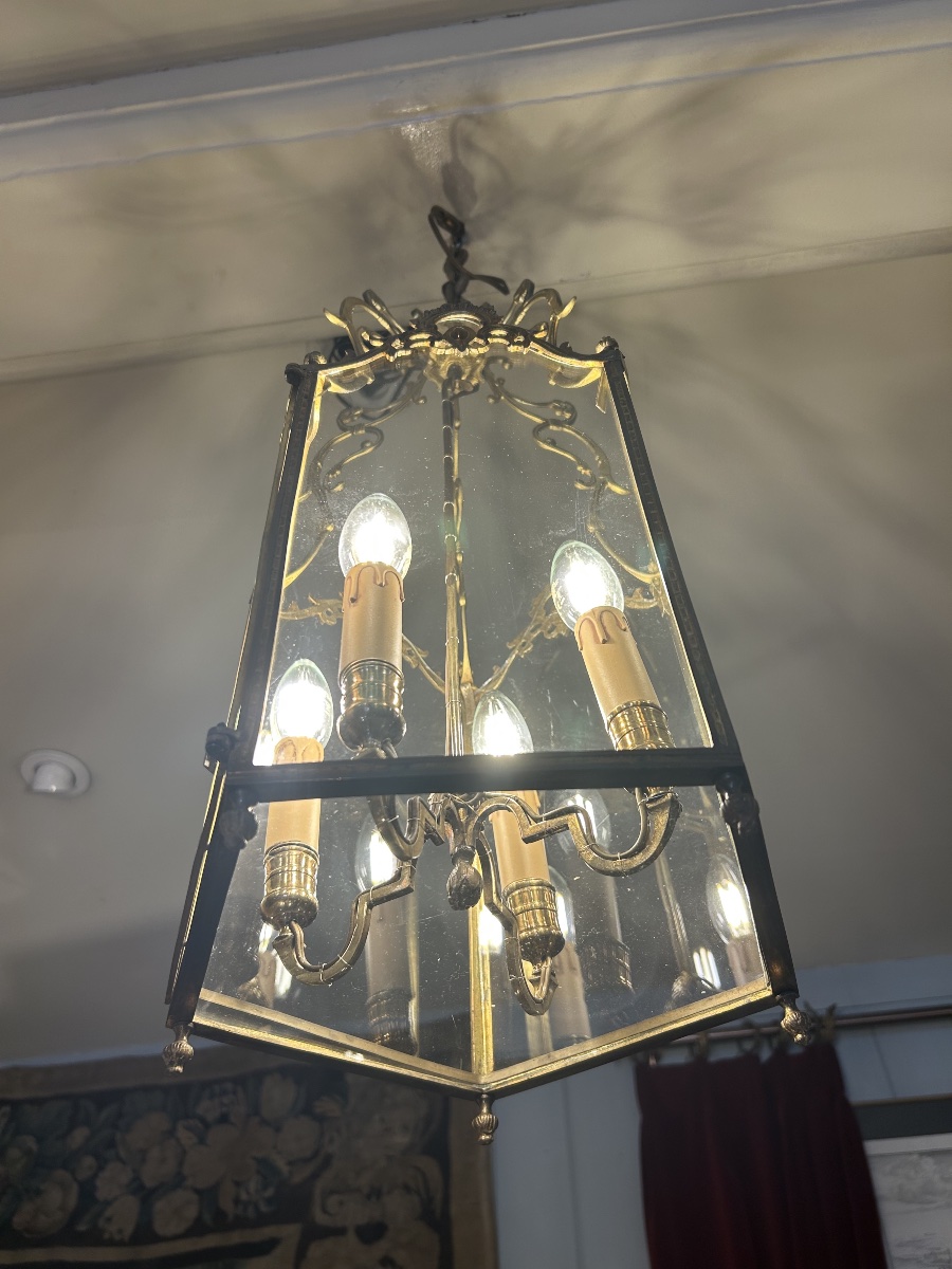 19th-century Gilded Bronze Lantern-photo-4