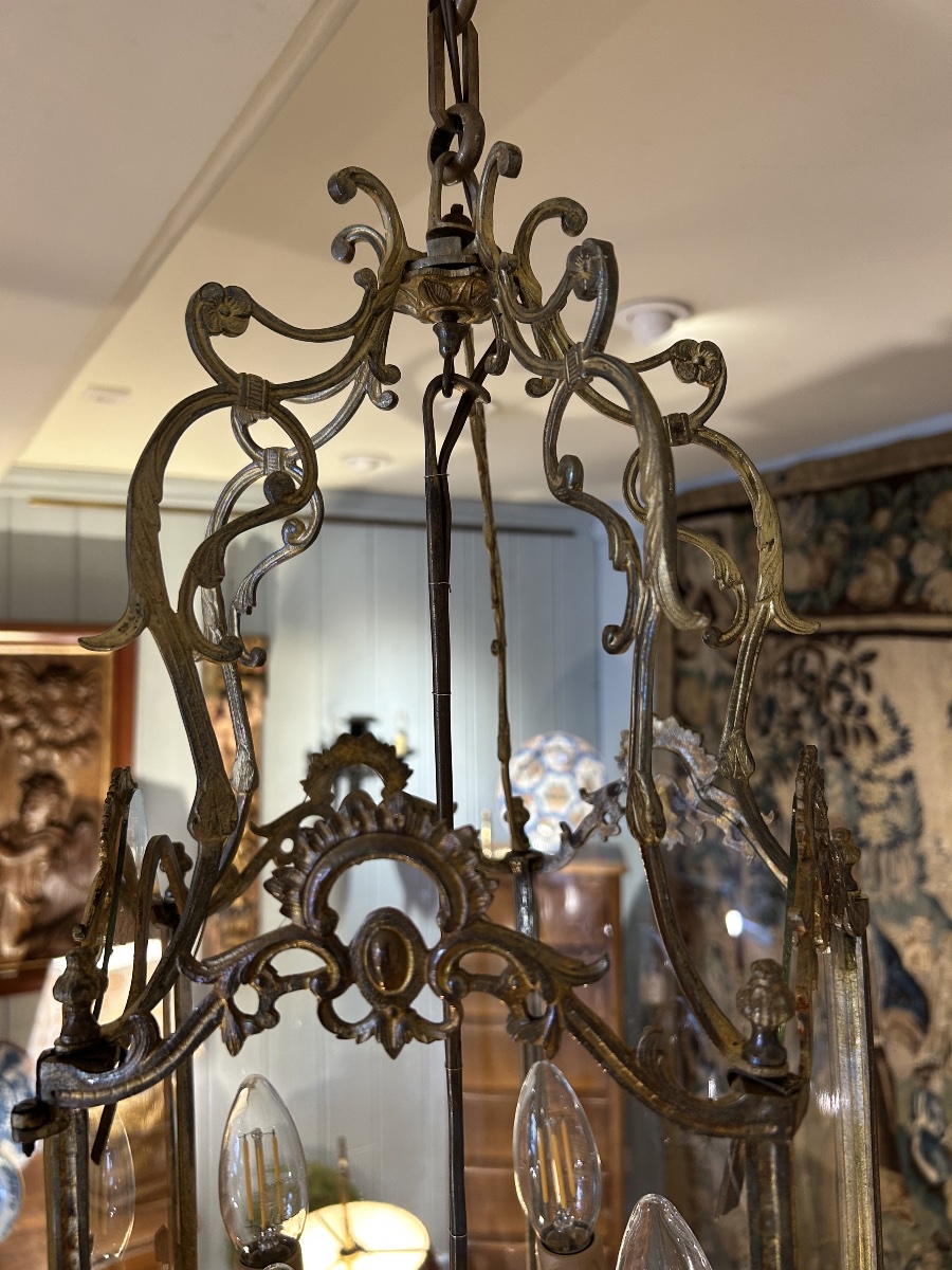 19th-century Gilded Bronze Lantern-photo-1