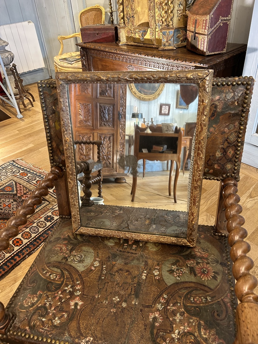 18th-century Gilded Wooden Mirror In The Berain Style