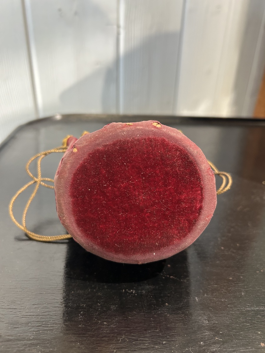 Aumônière en velours de soie d’époque XIX eme-photo-1