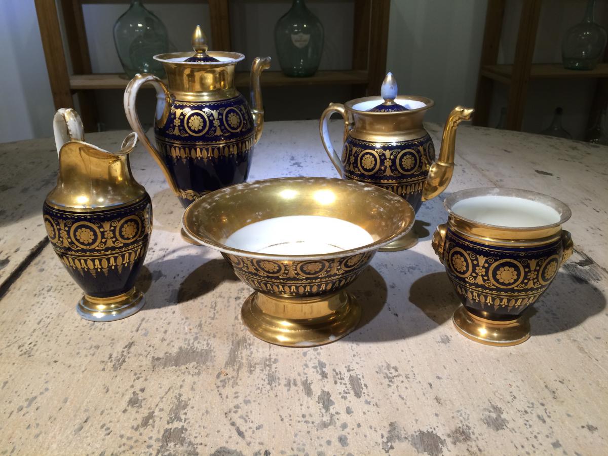 Porcelain Empire Service Blue And Gold