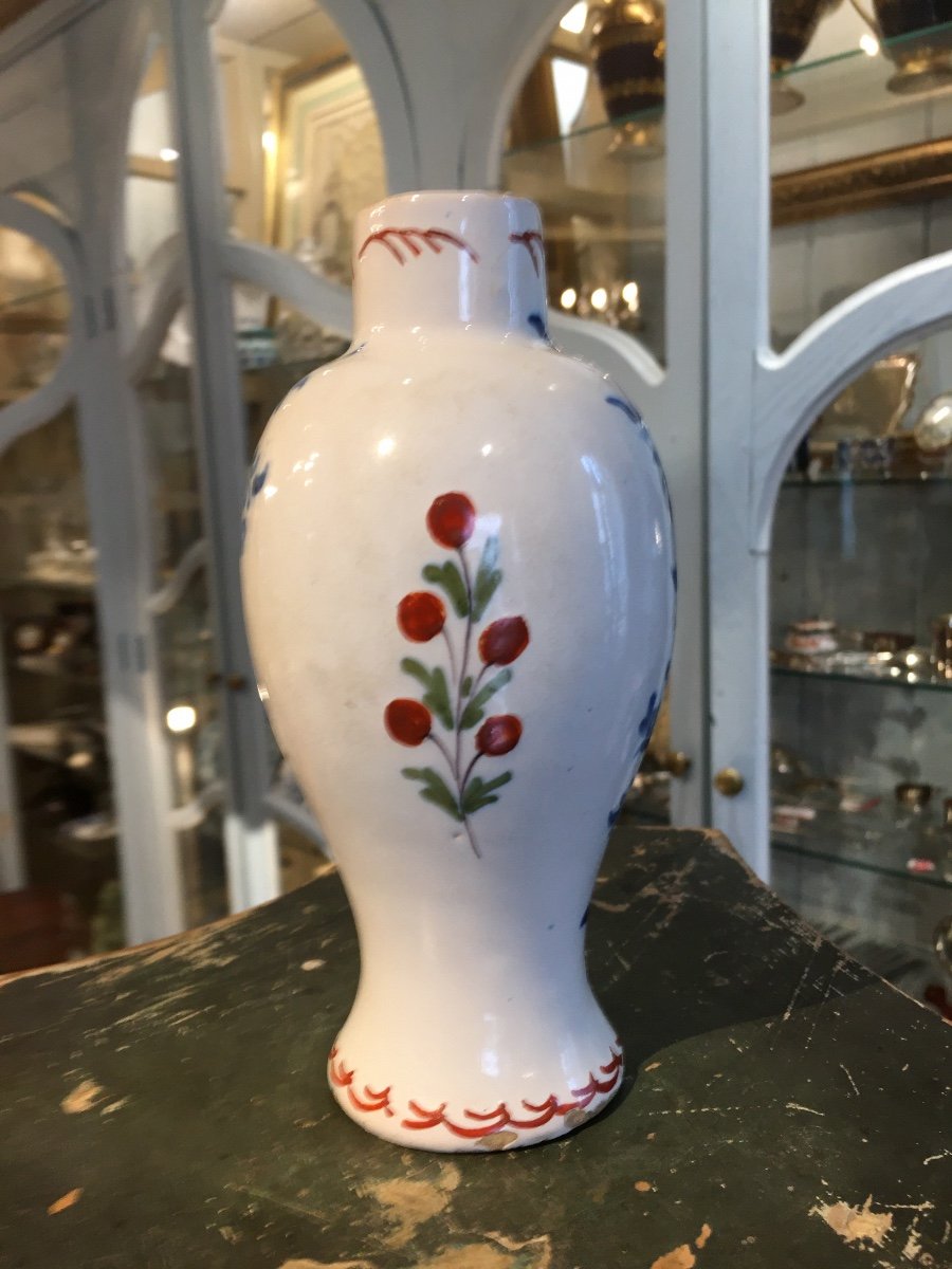Rare Petit Vase Couvert Faïence Delft 18 Eme-photo-2