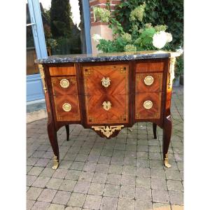 Transition Commode Inlaid Stamped 18th