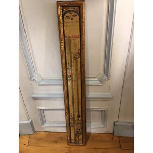 Barometer Thermometer Lacquered Wood Late 18 Eme