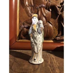 18th Century Faience Virgin Mary After Childbirth