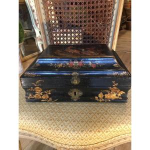 Boîte à perruque en vernis européen époque XVIII 