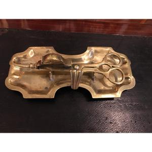 Paire de mouchettes laiton poinçon R couronné 18 em