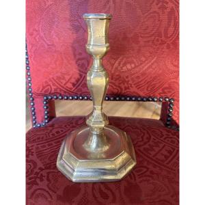 Bougeoir bronze L.XIV armorié XVIIeme