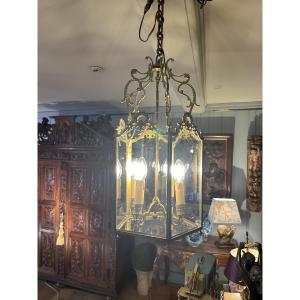 19th-century Gilded Bronze Lantern